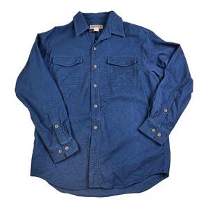 Duluth Trading Co Men’s M Long Sleeve Flannel Shirt Button Down Navy Blue